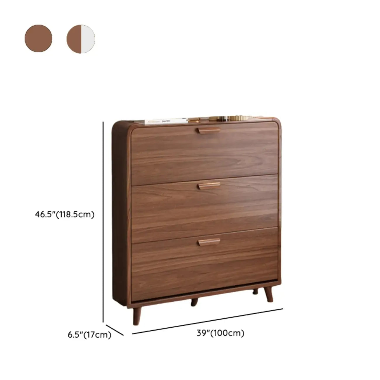 Meuble à chaussures traditionnel en bois massif à 3 niveaux, dissimulé et réglable