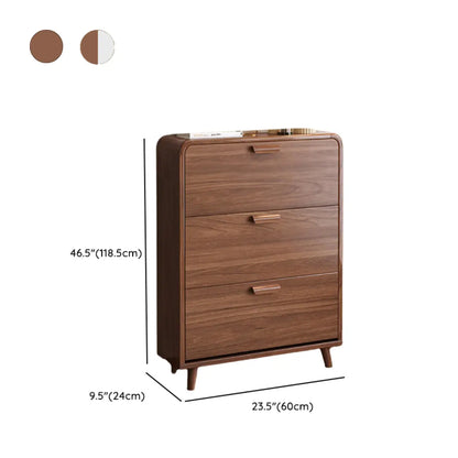 Meuble à chaussures traditionnel en bois massif à 3 niveaux, dissimulé et réglable