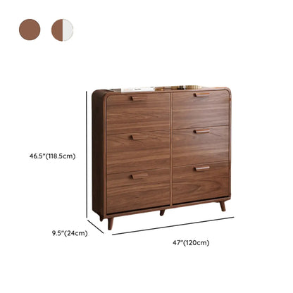 Meuble à chaussures traditionnel en bois massif à 3 niveaux, dissimulé et réglable