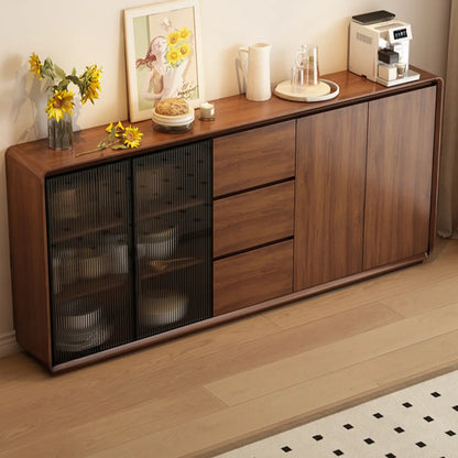 Buffet décontracté en bois couleur expresso avec tiroirs