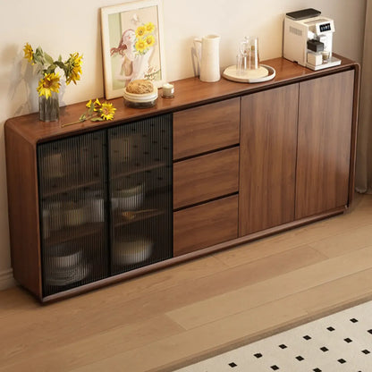 Buffet décontracté en bois couleur expresso avec tiroirs