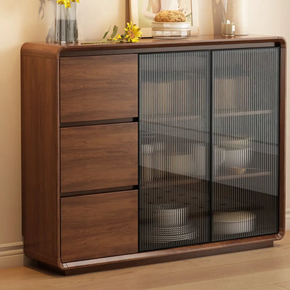 Buffet décontracté en bois couleur expresso avec tiroirs