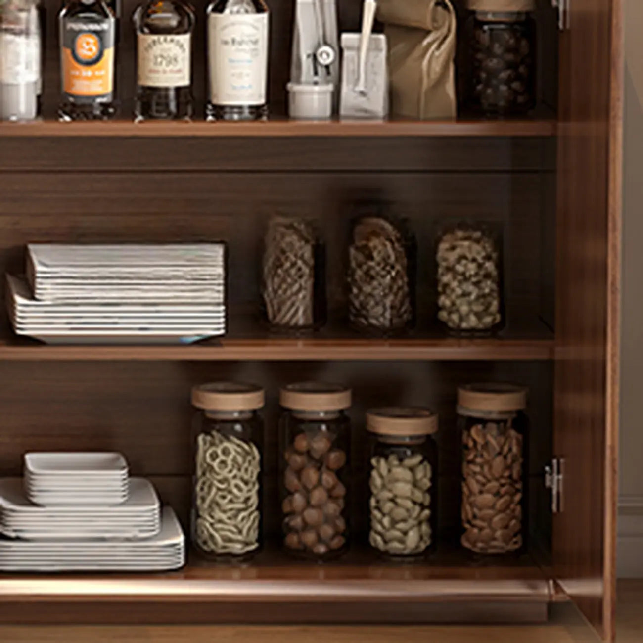 Buffet décontracté en bois couleur expresso avec tiroirs