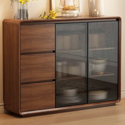 Buffet décontracté en bois couleur expresso avec tiroirs
