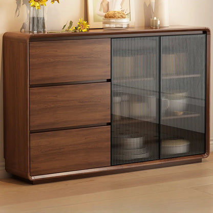 Buffet décontracté en bois couleur expresso avec tiroirs