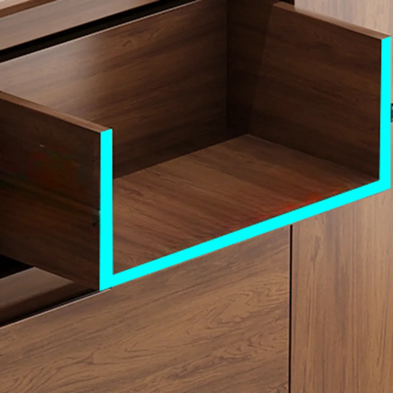 Buffet décontracté en bois couleur expresso avec tiroirs