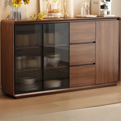 Buffet décontracté en bois couleur expresso avec tiroirs