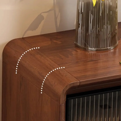 Buffet décontracté en bois couleur expresso avec tiroirs