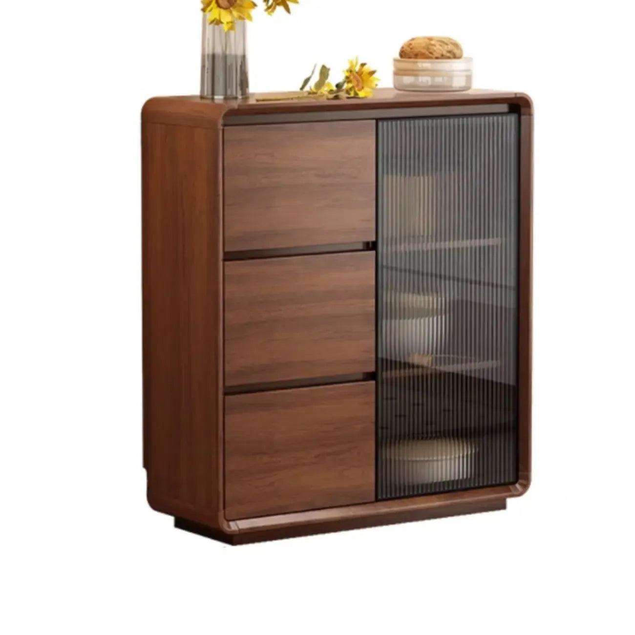 Buffet décontracté en bois couleur expresso avec tiroirs