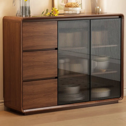 Buffet décontracté en bois couleur expresso avec tiroirs