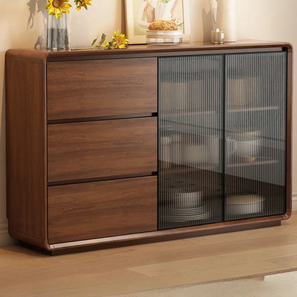 Buffet décontracté en bois couleur expresso avec tiroirs