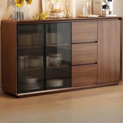 Buffet décontracté en bois couleur expresso avec tiroirs