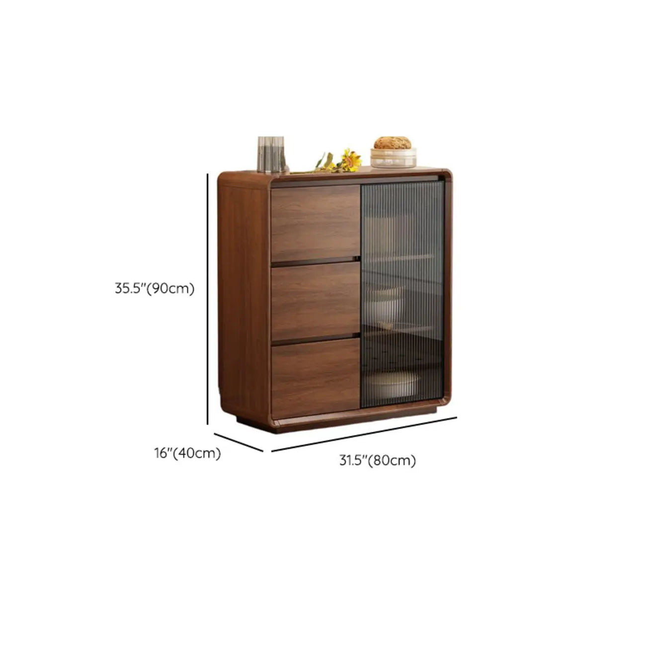 Buffet décontracté en bois couleur expresso avec tiroirs