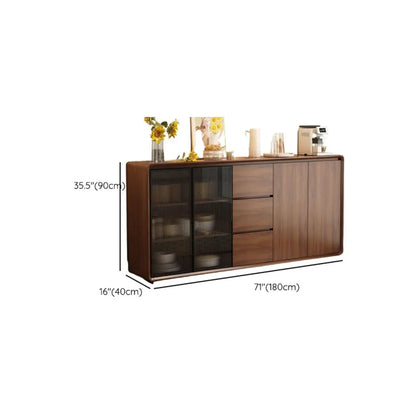 Buffet décontracté en bois couleur expresso avec tiroirs