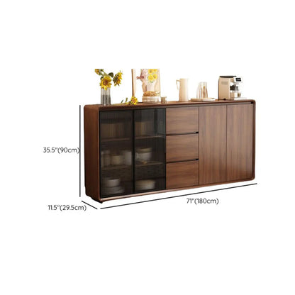 Buffet décontracté en bois couleur expresso avec tiroirs