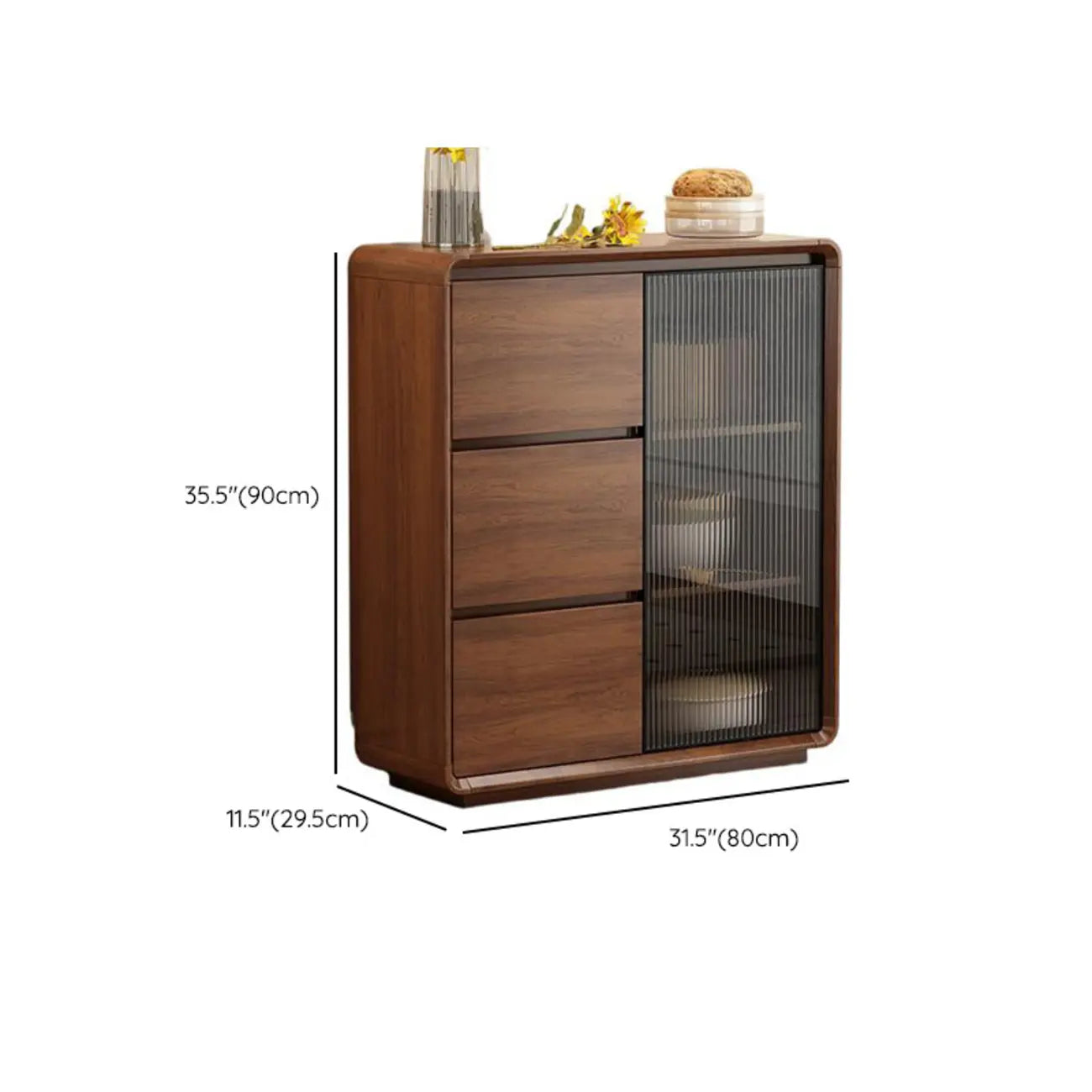 Buffet décontracté en bois couleur expresso avec tiroirs
