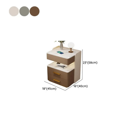 Table de chevet avec tiroir de rangement et chargeur sans fil LED