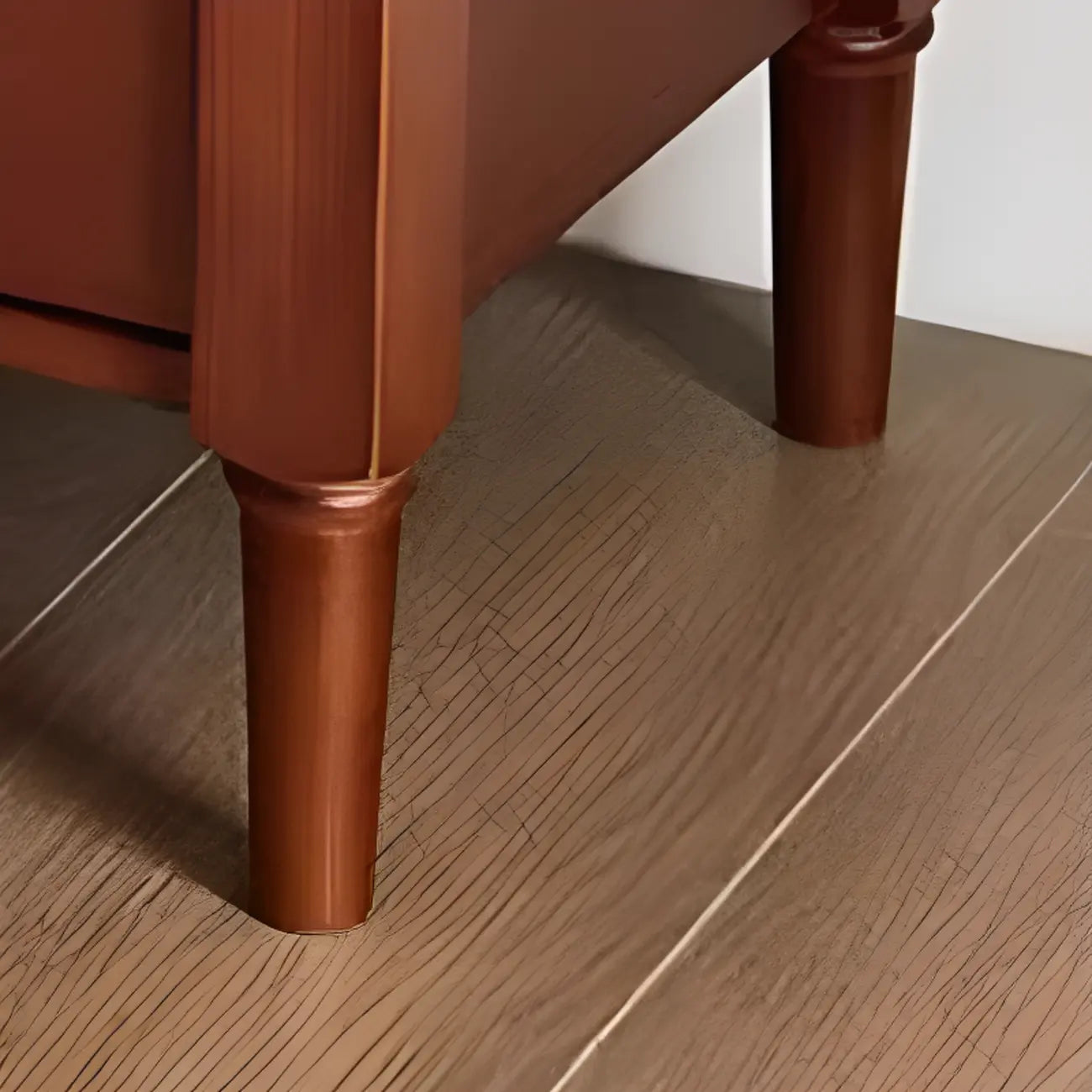 Table de chevet en bois noir à 2 tiroirs, style campagne française