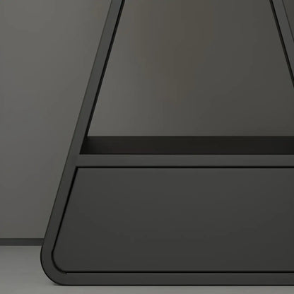 Table de chevet rectangulaire simple en bois noir et blanc à 2 tiroirs