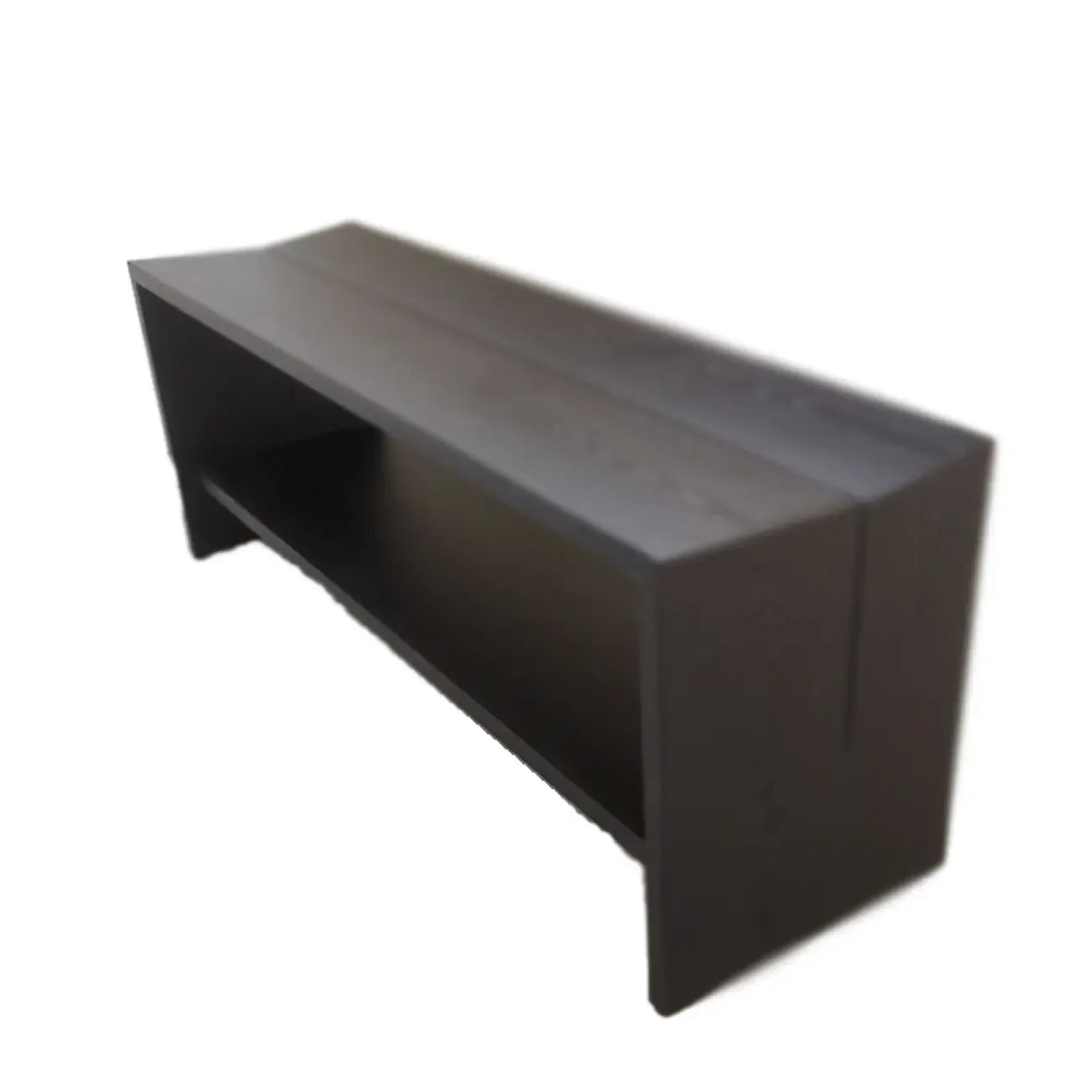 Banc d'entrée scandinave incurvé en bois massif noir