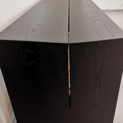 Banc d'entrée scandinave incurvé en bois massif noir