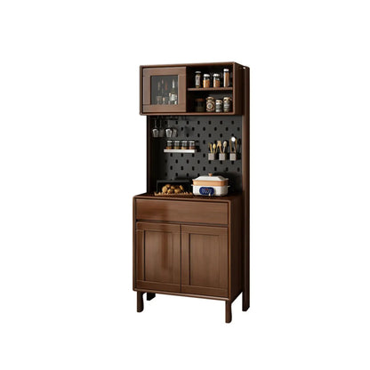 Buffet nordique multifonctionnel en bois naturel avec étagère