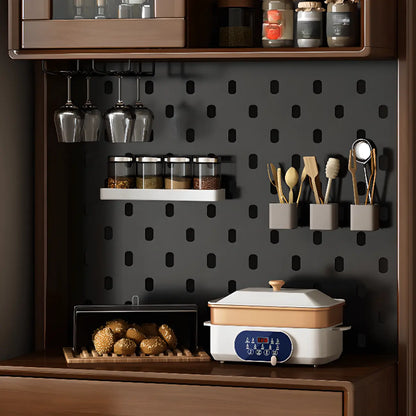 Buffet nordique multifonctionnel en bois naturel avec étagère