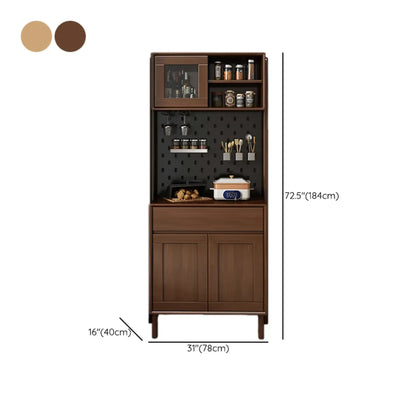 Buffet nordique multifonctionnel en bois naturel avec étagère