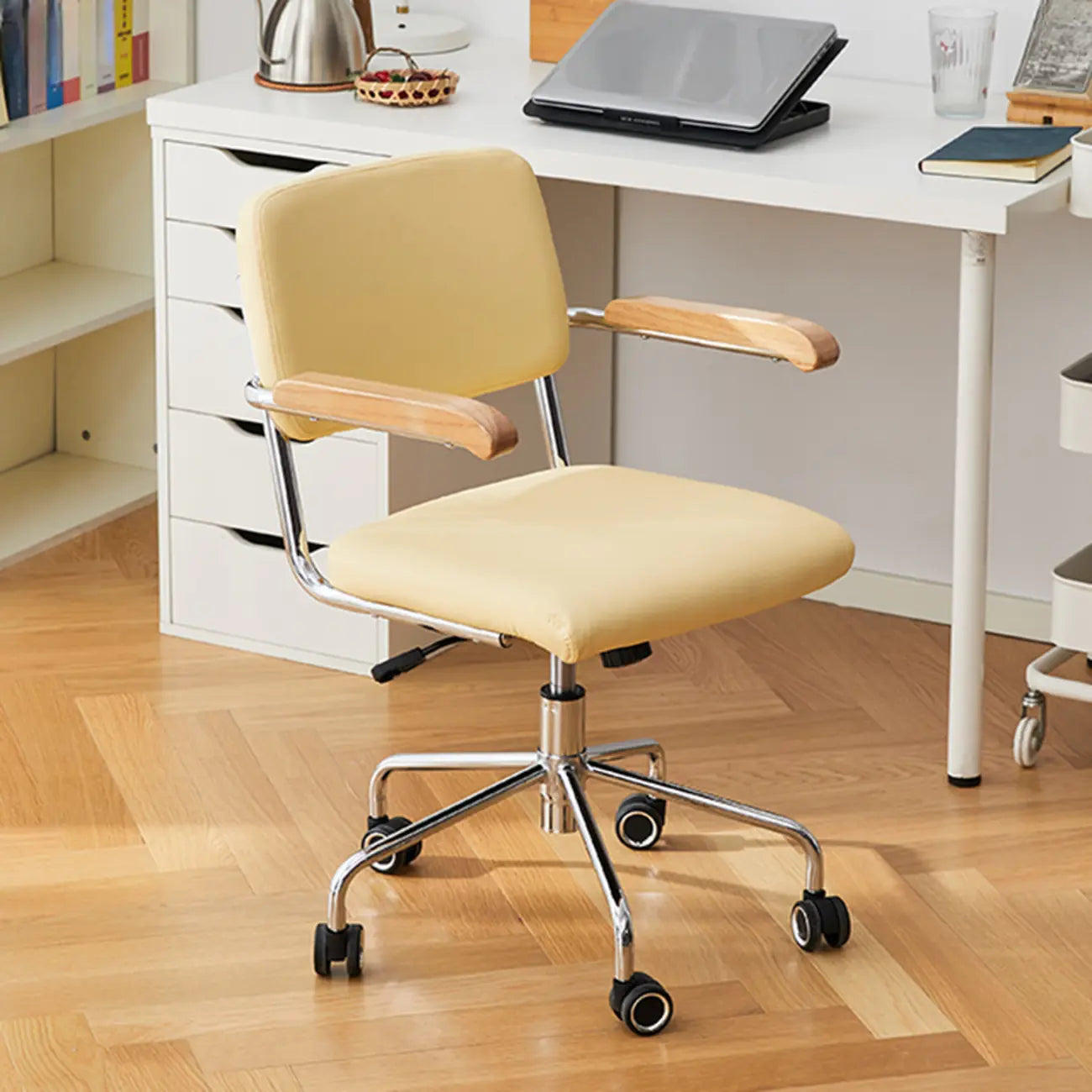 Chaise de bureau moderne réglable en tissu et structure métallique