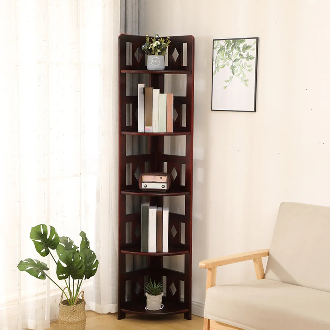 Casier à vin autoportant en pin avec étagère porte-verres