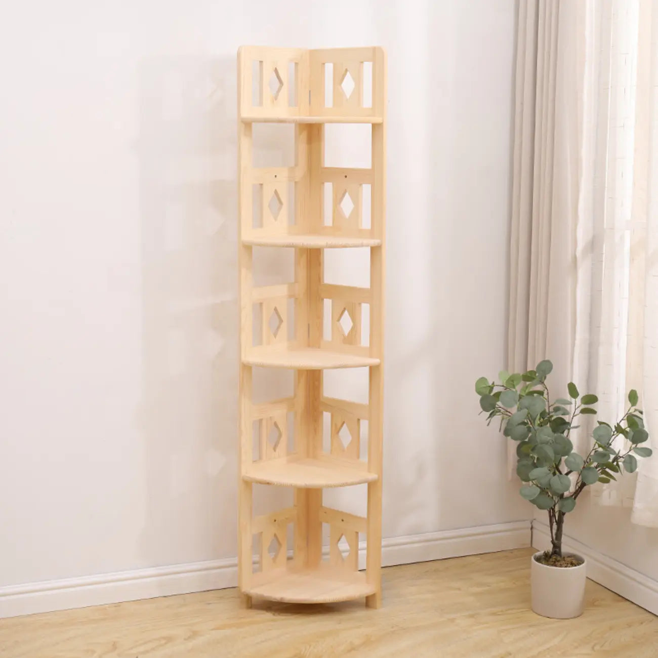 Casier à vin autoportant en pin avec étagère porte-verres