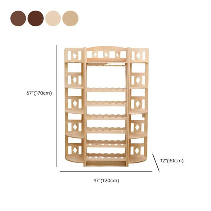 Casier à vin autoportant en pin avec étagère porte-verres