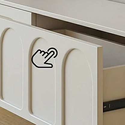 Meuble TV rectangulaire moderne en bois blanc avec rangement