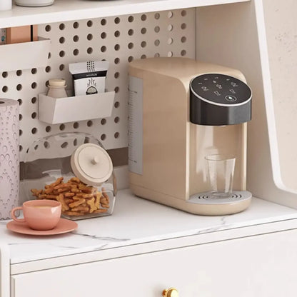 Buffet en bois avec comptoir en pierre blanche haute pour cuisine