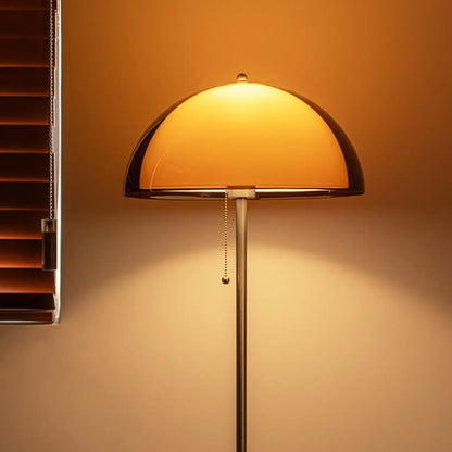 Lampadaire Art Déco à dôme orange en acrylique