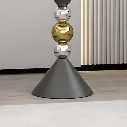 Table d'appoint ronde glamour en pierre blanche avec pied en souche