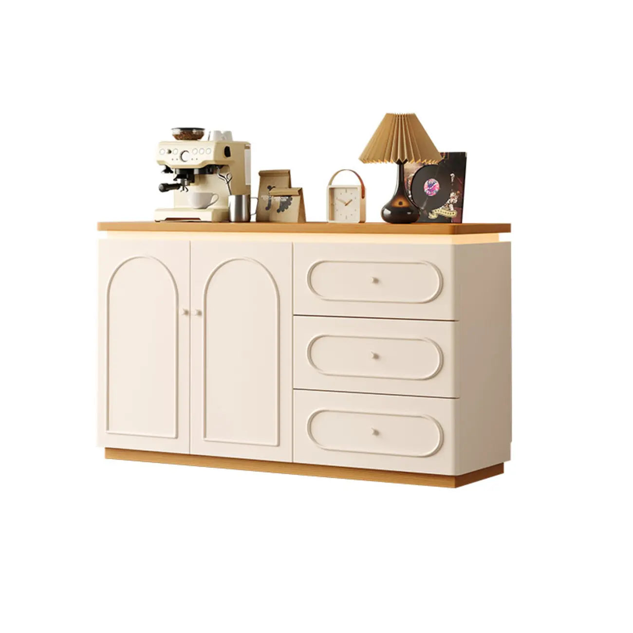 Meuble de rangement de cuisine blanc moderne avec 3 tiroirs