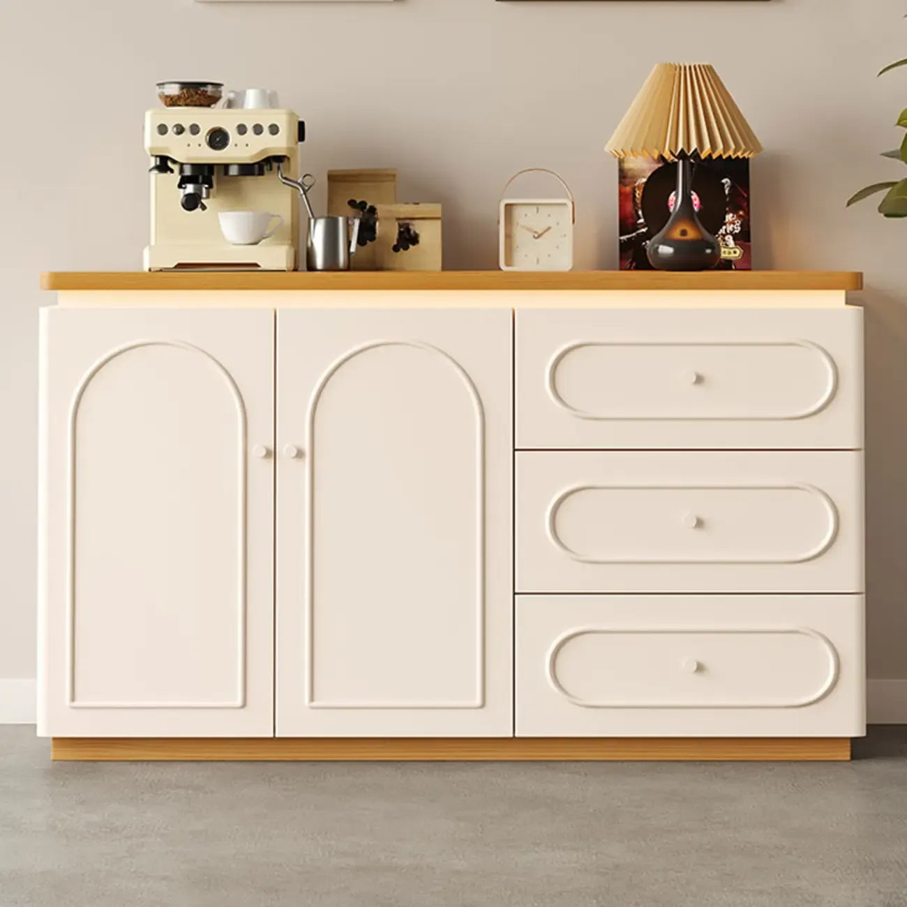 Meuble de rangement de cuisine blanc moderne avec 3 tiroirs