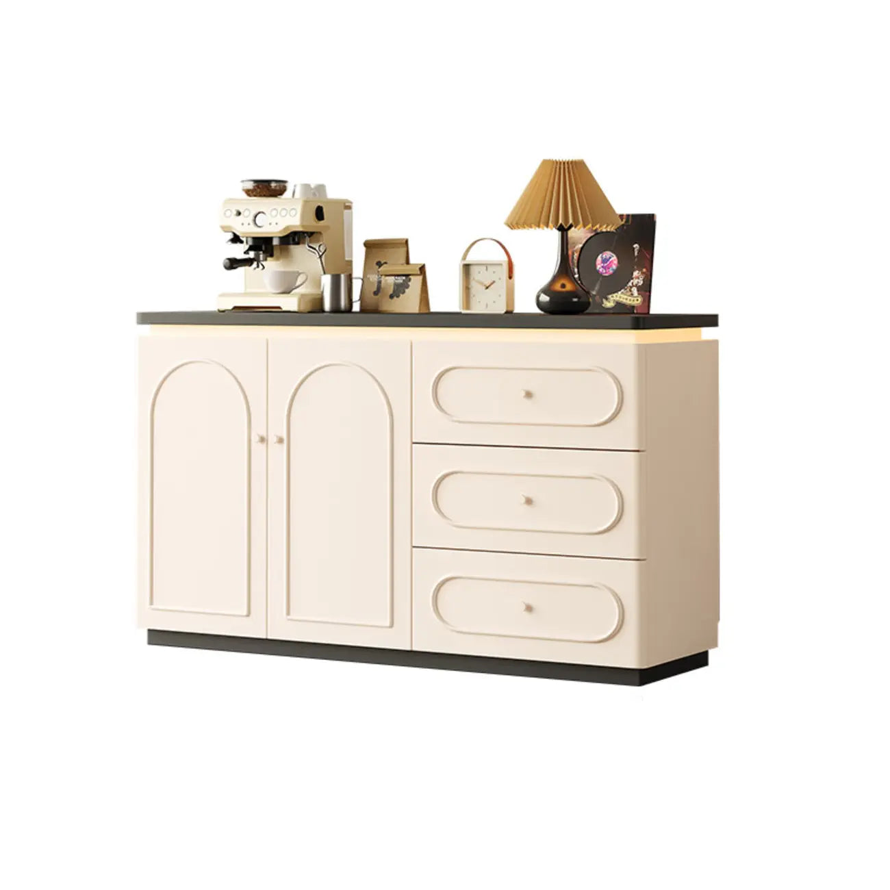 Meuble de rangement de cuisine blanc moderne avec 3 tiroirs