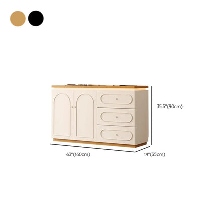 Meuble de rangement de cuisine blanc moderne avec 3 tiroirs
