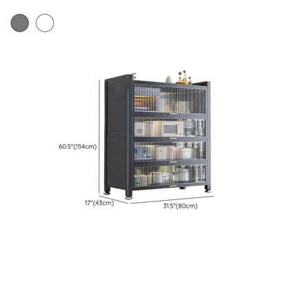 Buffet moderne et simple en métal avec portes relevables et plusieurs placards