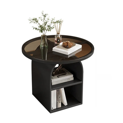 Table d'appoint moderne à trois niveaux en pierre frittée blanche à géométrie géométrique