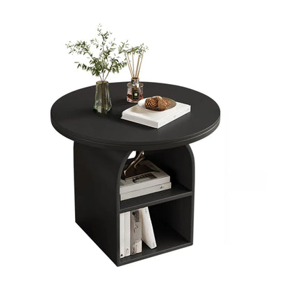 Table d'appoint moderne à trois niveaux en pierre frittée blanche à géométrie géométrique