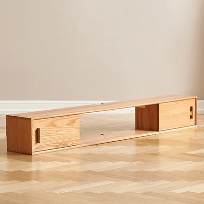 Meuble TV mural en bois naturel