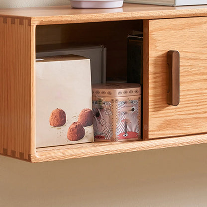 Meuble TV mural en bois naturel