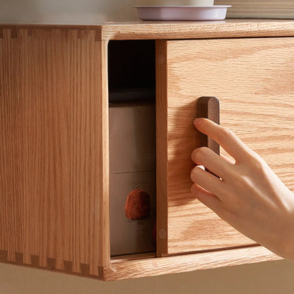 Meuble TV mural en bois naturel