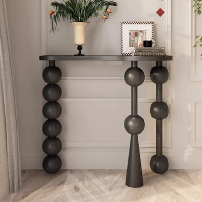 Console d'entrée artistique en noyer avec pieds tournés