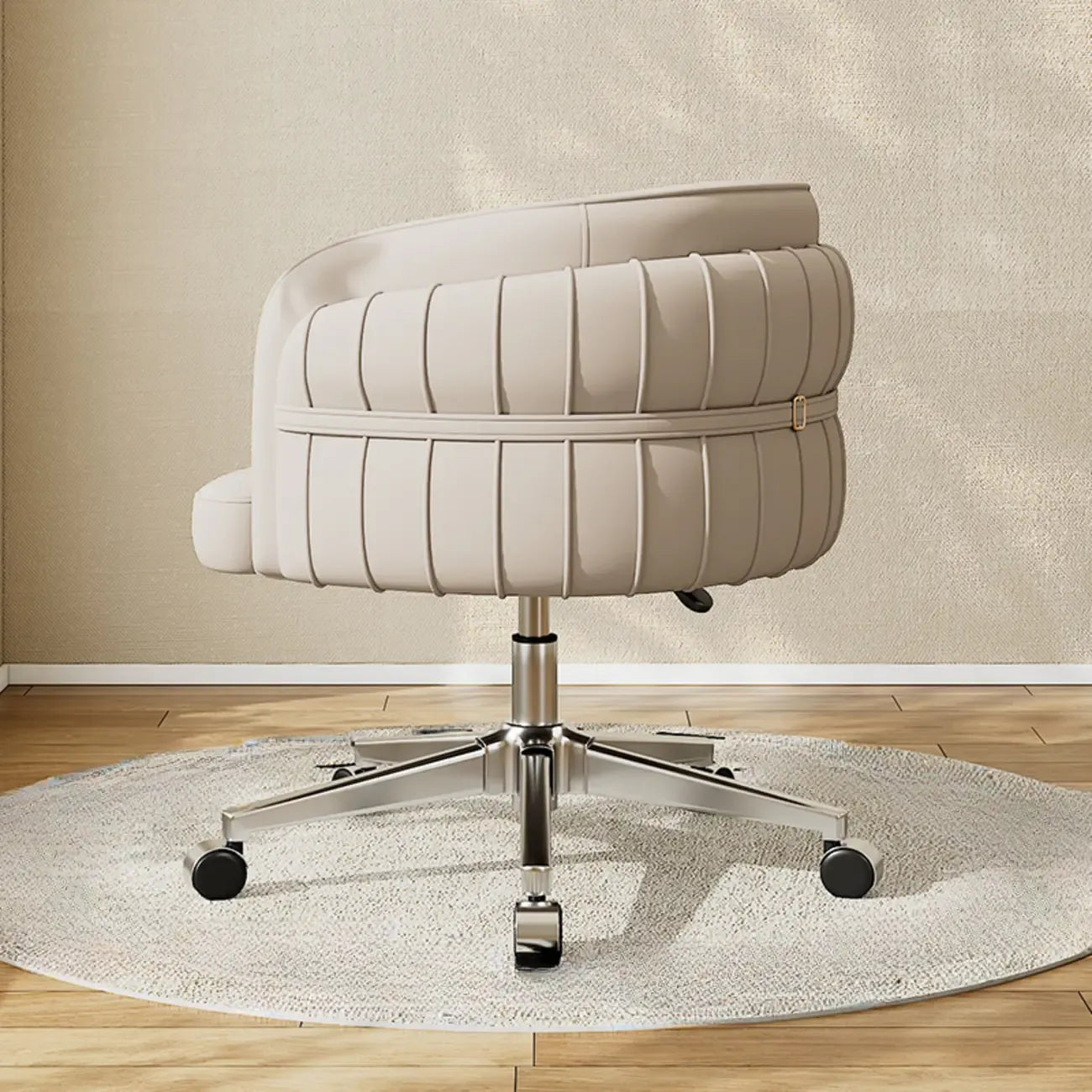 Chaise de bureau ergonomique moderne en cuir à dossier bas et roulettes