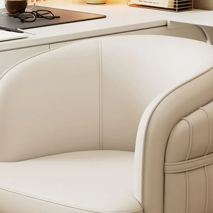 Chaise de bureau ergonomique moderne en cuir à dossier bas et roulettes