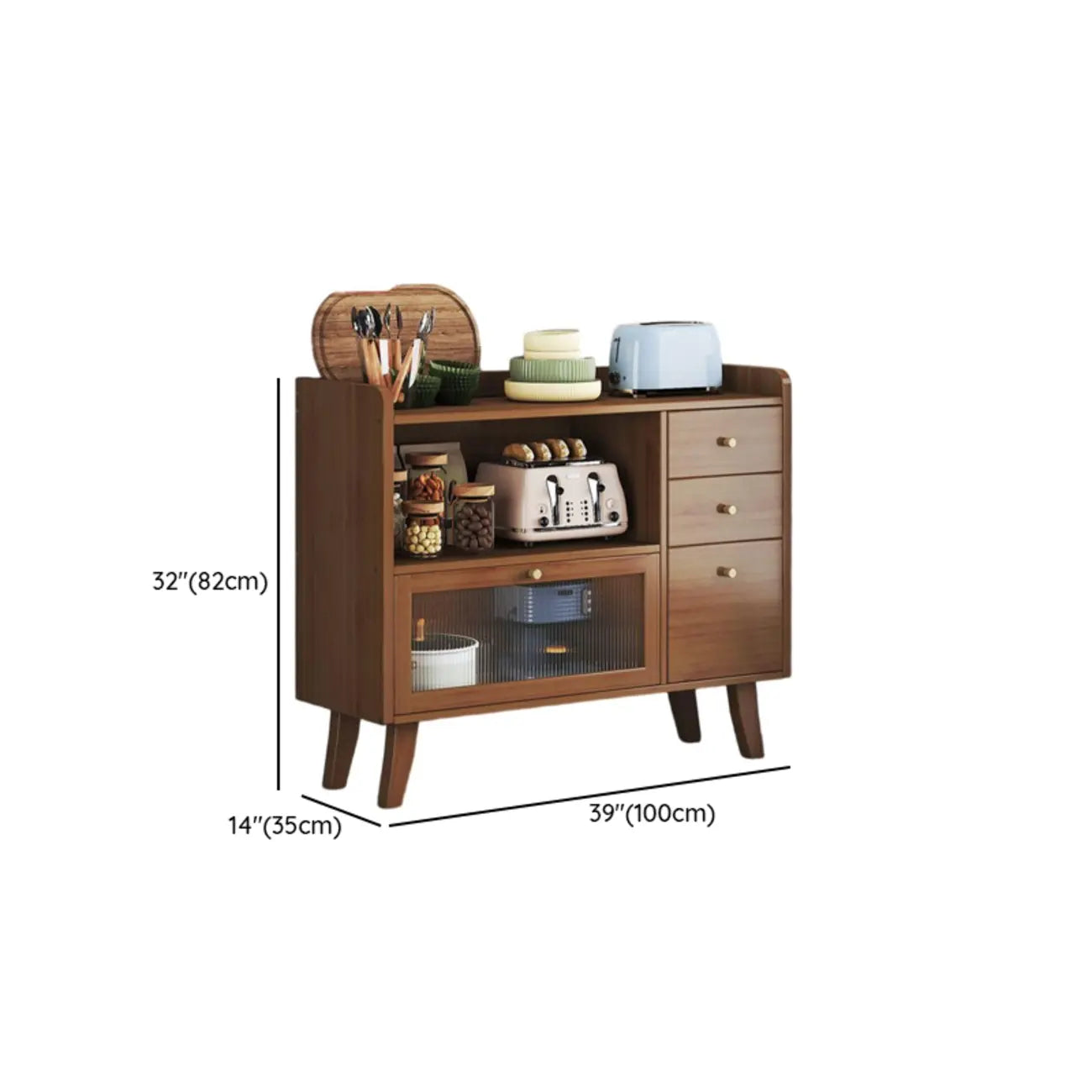 Buffets étroits modernes en bambou, armoires de rangement